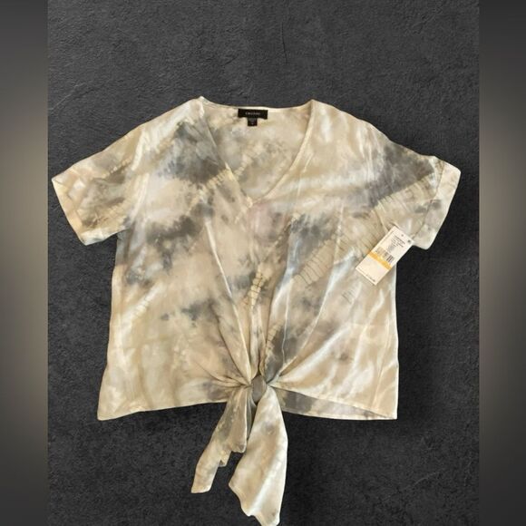 Karen Kane countryside Tess tie front top tie dye, 100% rayon NWT Size S - Picture 7 of 10